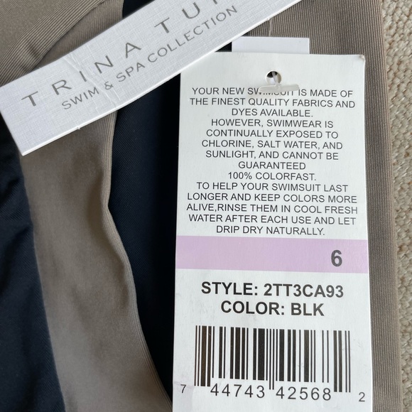 NWT Trina Turk black taupe colorblock gold mosaic square hardware sides size 6 - Picture 7 of 13